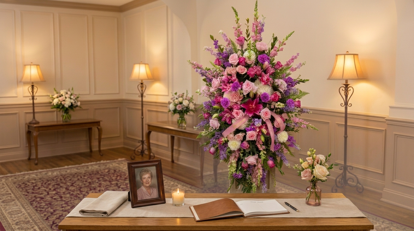 Flowers in a chapel setting