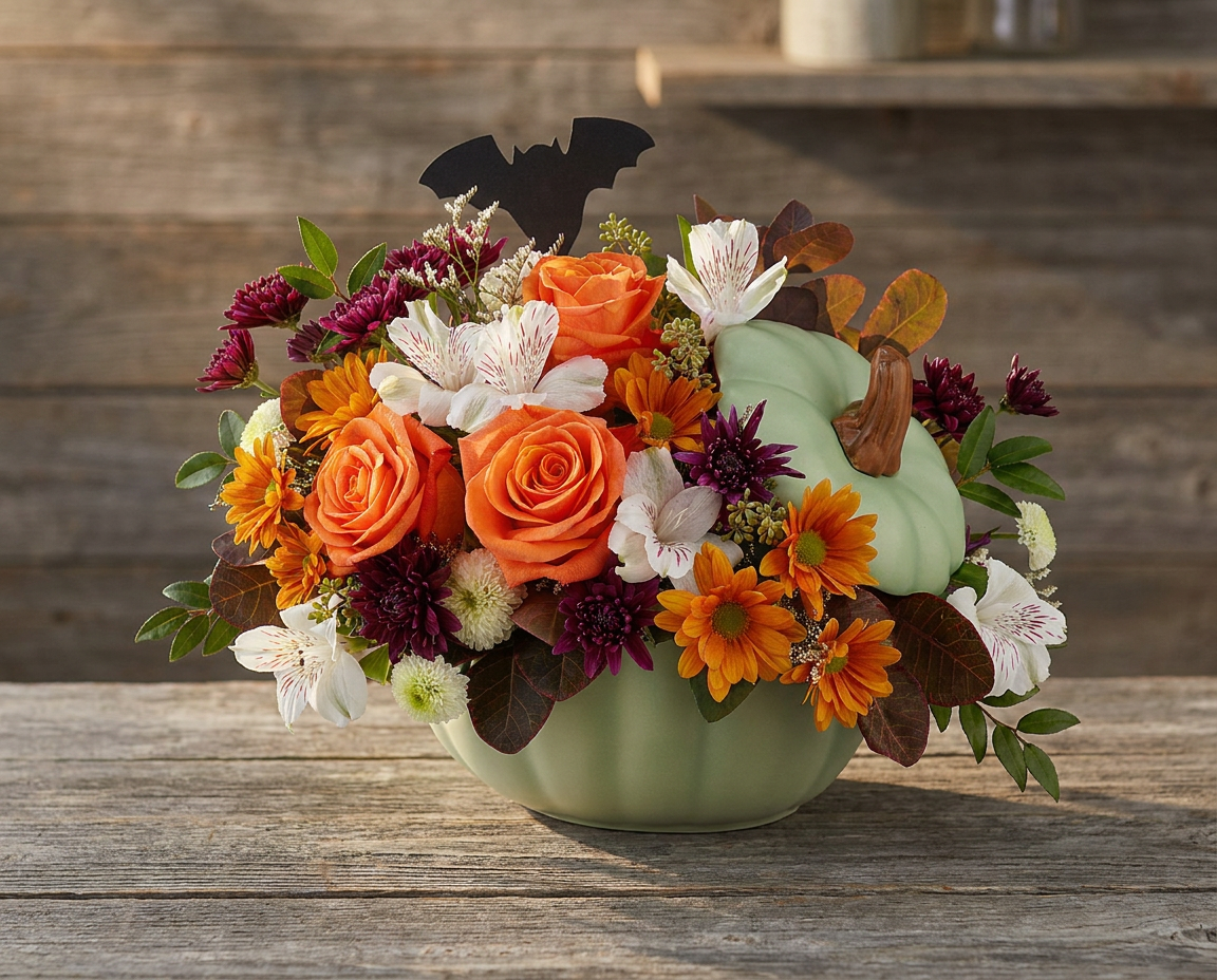 Teleflora's Spooky Sage Bouquet for Halloween and fall gifting.