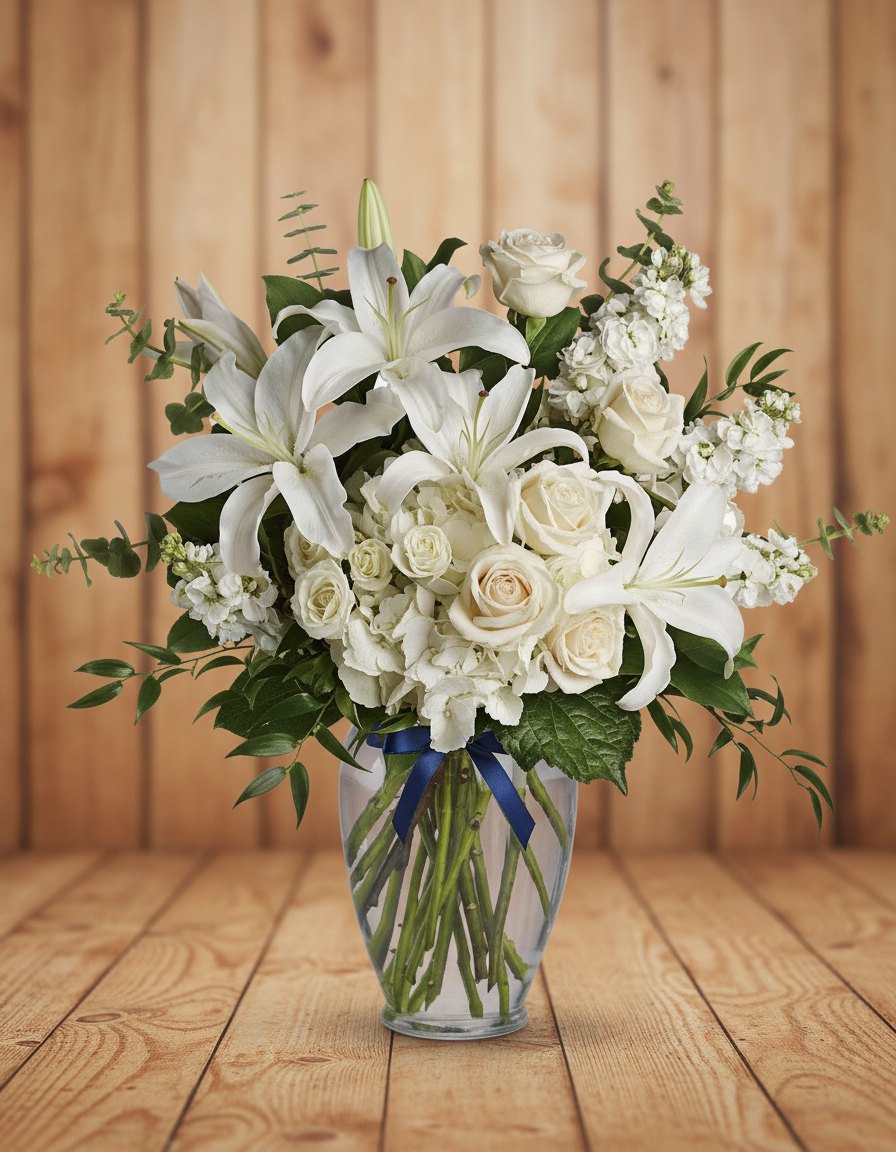 Dreams From the Heart Bouquet on a rustic wood background