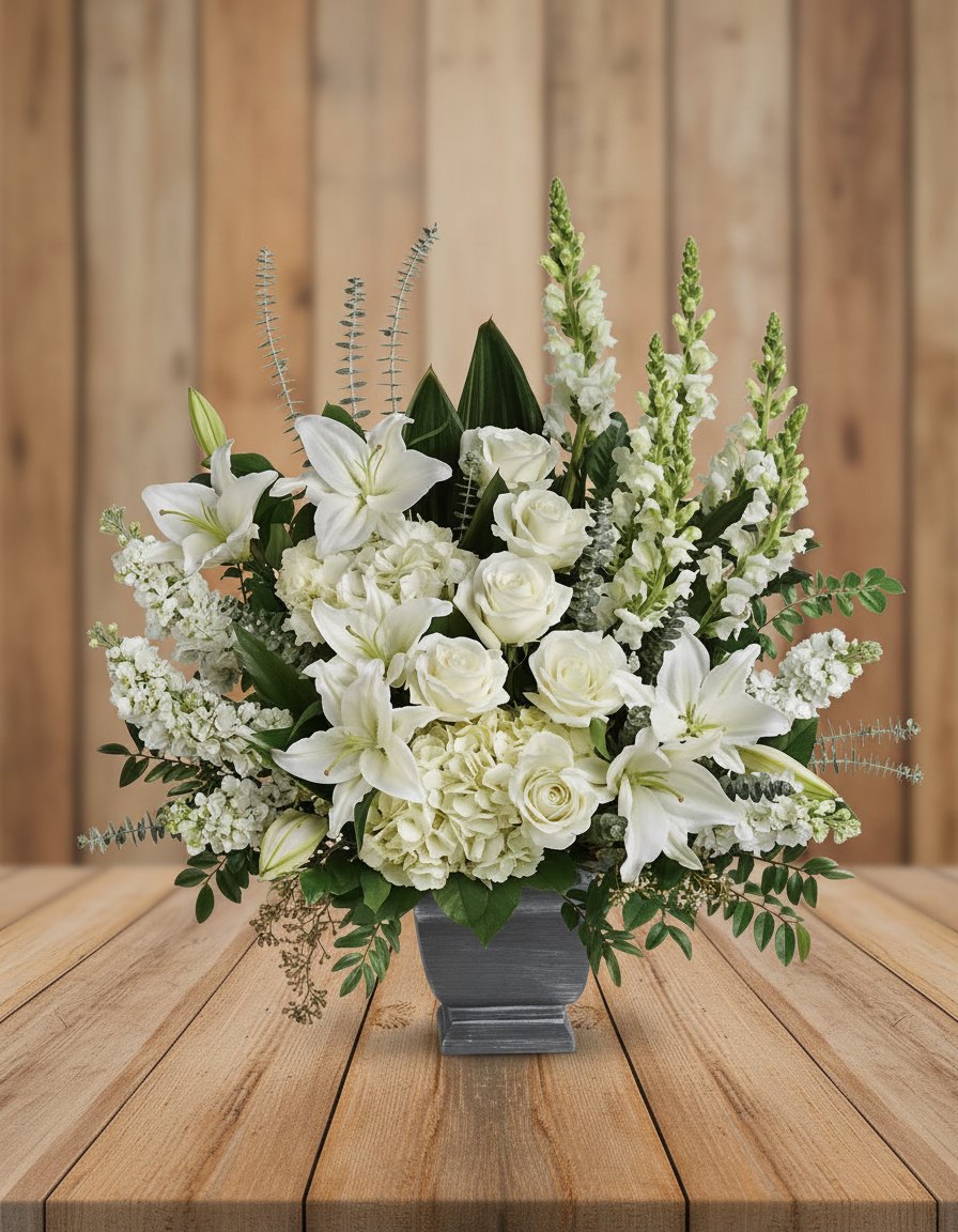 True Horizon Bouquet on a rustic wood background