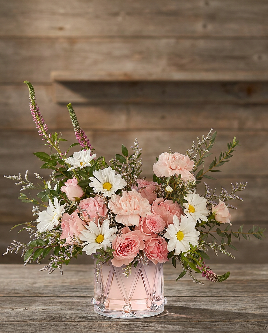 Little Joy Bouquet on a rustic wood background